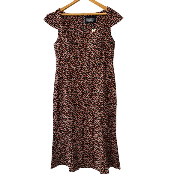 Anthropologie NWT Cecily Sweetheart Fit & Flare Raspberry Midi Dress XL - Picture 3 of 11